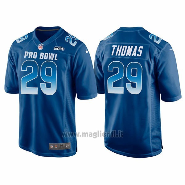 Maglia NFL Pro Bowl Seattle Seahawks 29 Earl Thomas Nfc 2018 Blu